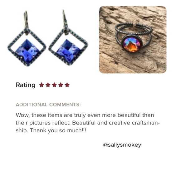 Handcrafted earrings with Swarovski crystal - Picture 6 of 6